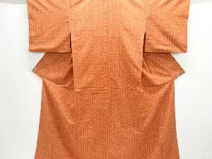 アンティーク　花菱模様手織り紬着物